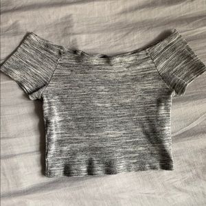 ribbed off the shoulder top